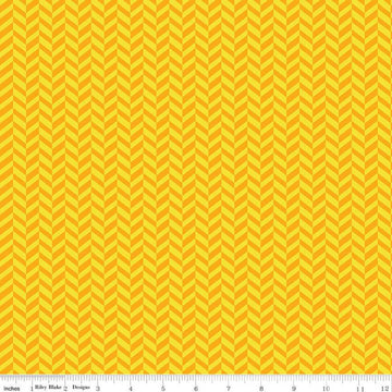 Fat Quarter End of Bolt - CLEARANCE Effervescence Herringbone C13730 Gold by Riley Blake Designs - Quilting Cotton Fabric