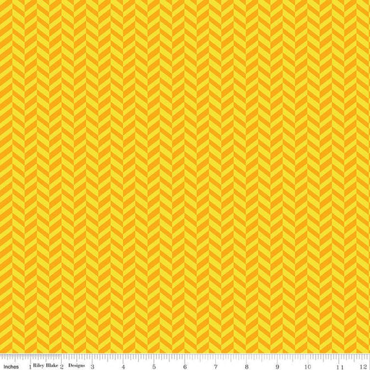Fat Quarter End of Bolt - CLEARANCE Effervescence Herringbone C13730 Gold by Riley Blake Designs - Quilting Cotton Fabric