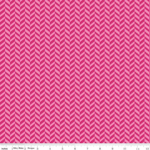 CLEARANCE Effervescence Herringbone C13730 Hot Pink by Riley Blake  - Quilting Cotton