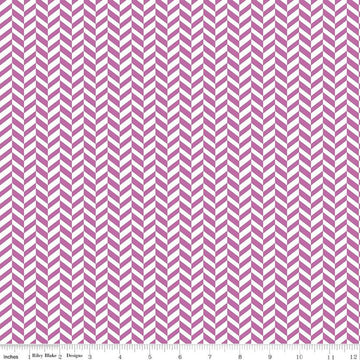 CLEARANCE Effervescence Herringbone C13730 Purple - Riley Blake  - On White - Quilting Cotton