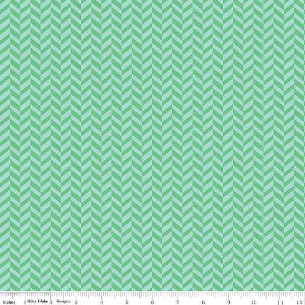 CLEARANCE Effervescence Herringbone C13730 Spearmint by Riley Blake  - Quilting Cotton