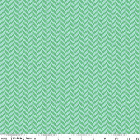 CLEARANCE Effervescence Herringbone C13730 Spearmint by Riley Blake  - Quilting Cotton