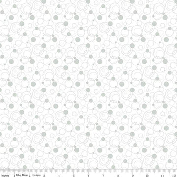 SALE Effervescence Circles C13731 Gray - Riley Blake Designs - On White - Quilting Cotton Fabric