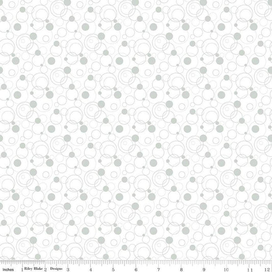 SALE Effervescence Circles C13731 Gray - Riley Blake Designs - On White - Quilting Cotton Fabric