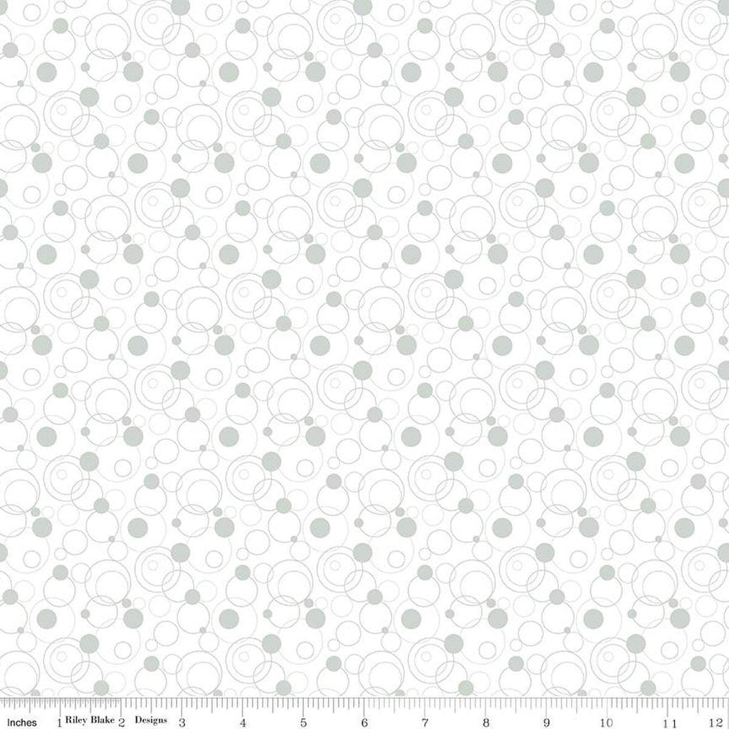 SALE Effervescence Circles C13731 Gray by Riley Blake Designs - On White - Quilting Cotton Fabric