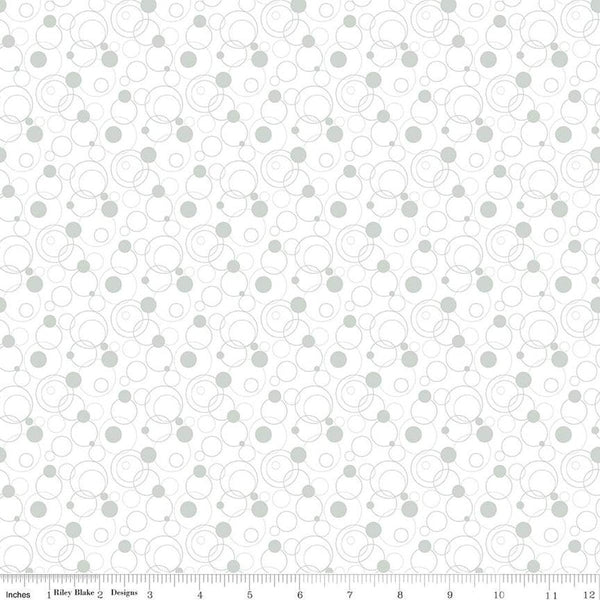 Effervescence Circles C13731 Gray by Riley Blake Designs - On White - Quilting Cotton Fabric