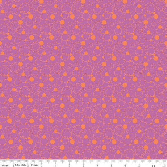 CLEARANCE Effervescence Circles C13731 Purple - Riley Blake Designs - Quilting Cotton Fabric
