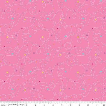 Effervescence Squiggles Pink - Riley Blake Designs - Quilting Cotton Fabric
