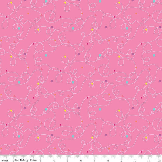 Effervescence Squiggles Pink - Riley Blake Designs - Quilting Cotton Fabric