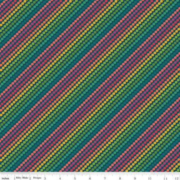 Market Street Rainbow Stripes C14122 Navy - Riley Blake Designs - Diagonal Beaded Stripe Striped - Quilting Cotton Fabric