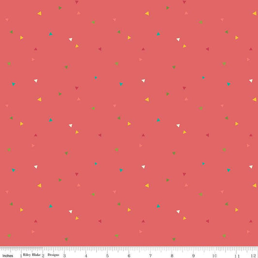 SALE Market Street Triangles C14127 Tea Rose - Riley Blake Designs - Quilting Cotton Fabric