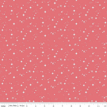 Moonchild Starfall C13825 Raspberry - Riley Blake Designs - Stars Pin Dots - Quilting Cotton Fabric