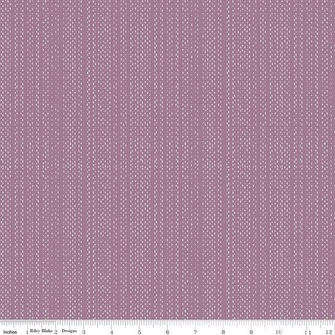 CLEARANCE Moonchild Signals C13826 Heather by Riley Blake  - White Dashed Stripes Stripe Striped - Quilting Cotton
