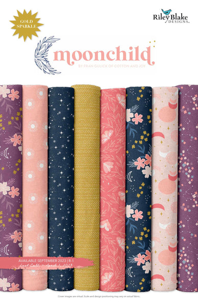Moonchild Fat Quarter Bundle 25 pieces - Riley Blake Designs - Pre cut Precut - Sparkle - Quilting Cotton Fabric
