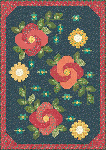 Midnight Rose Garden Quilt PATTERN - Heather Peterson Riley Blake Designs - INSTRUCTIONS Only - Pieced No Y Seams