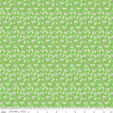 CLEARANCE Storytime 30s Fences C13861 Green - Riley Blake  - Floral Flowers - Quilting Cotton
