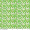 Fat Quarter End of Bolt Piece - CLEARANCE Storytime 30s Fences C13861 Green - Riley Blake  - Floral Flowers - Quilting Cotton
