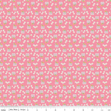 SALE Storytime 30s Fences C13861 Pink - Riley Blake Designs - Floral Flowers - Quilting Cotton Fabric