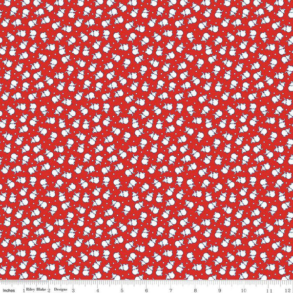 SALE Storytime 30s Elephants C13867 Red by Riley Blake Designs - Elephants Dots - Quilting Cotton Fabric