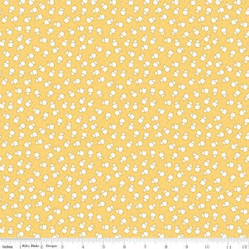 Fat Quarter End of Bolt - SALE Storytime 30s Dots Elephants C13867 Honey - Riley Blake Designs - Elephants Dots - Quilting Cotton Fabric