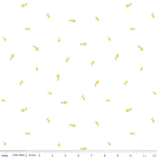 Hush Hush 3 Lemon Zest Yellow Low-Volume Fabric - C14064 - Riley Blake Quilting Cotton Fabric