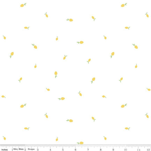 SALE Hush Hush 3 Lemon Zest C14064 by Riley Blake Designs - Lemons Low-Volume - Quilting Cotton Fabric