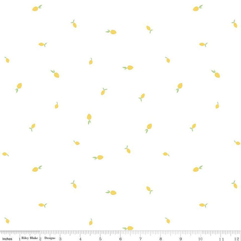 SALE Hush Hush 3 Lemon Zest C14064 by Riley Blake Designs - Lemons Low-Volume - Quilting Cotton Fabric