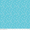 SALE Storytime 30s Bunnies C13869 Aqua - Riley Blake Designs - Rabbits Blossoms Dots - Quilting Cotton Fabric