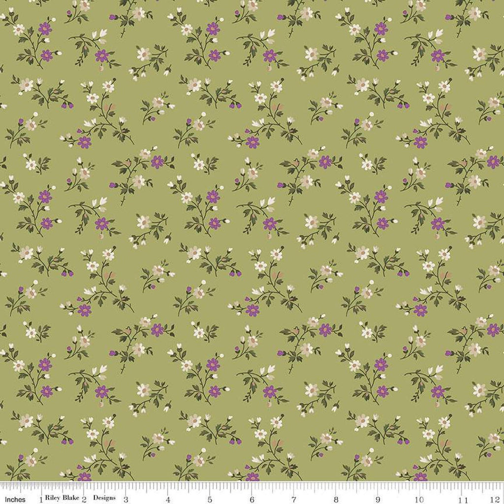 SALE Anne of Green Gables Stems C13854 Fern - Riley Blake Designs - Floral Flowers Leaves - Quilting Cotton Fabric