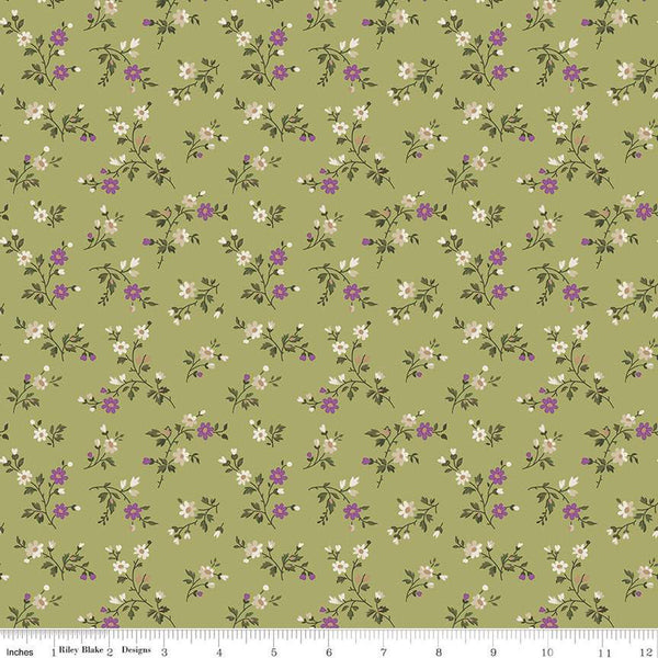 Anne of Green Gables Stems C13854 Fern - Riley Blake Designs - Floral Flowers Leaves - Quilting Cotton Fabric