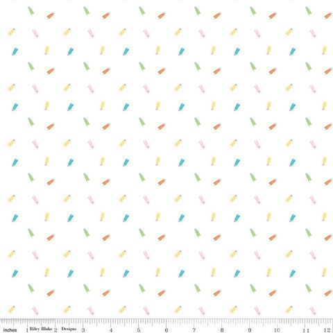 SALE Hush Hush 3 Popsicles on Parade C14074 by Riley Blake Designs - Popsicle Toss Low-Volume - Quilting Cotton Fabric