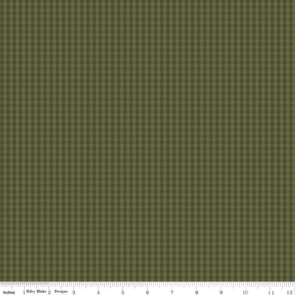 Anne of Green Gables PRINTED Gingham C13857 Basil - Riley Blake Designs - Tone-on-Tone Checks - Quilting Cotton Fabric