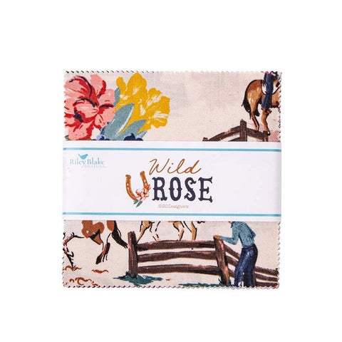 Wild Rose Charm Pack 5" Stacker Bundle - Riley Blake Designs - 42 piece Precut Pre cut - Western - Quilting Cotton Fabric