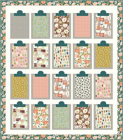 SALE At a Glance Quilt PATTERN P180 by Wendy Sheppard - Riley Blake Designs - INSTRUCTIONS Only - Pieced Clipboards