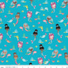 Mer-Mazing Main C14190 Blue - Riley Blake Designs - Mermaids Dolphins Sea Life - Quilting Cotton Fabric