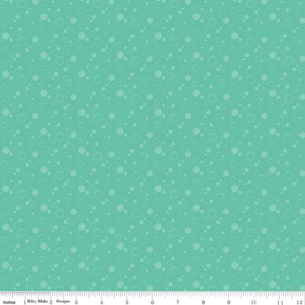SALE Mer-Mazing Bubbles C14194 Green by Riley Blake Designs - Tone-on-Tone Dots - Quilting Cotton Fabric