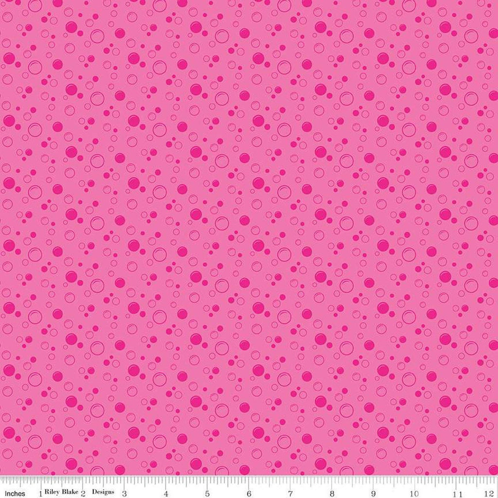 SALE Mer-Mazing Bubbles C14194 Hot Pink by Riley Blake Designs - Tone-on-Tone Dots - Quilting Cotton Fabric