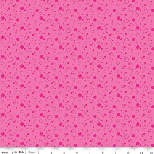 Mer-Mazing Bubbles Hot Pink - Riley Blake Designs - Blender - Quilting Cotton Fabric