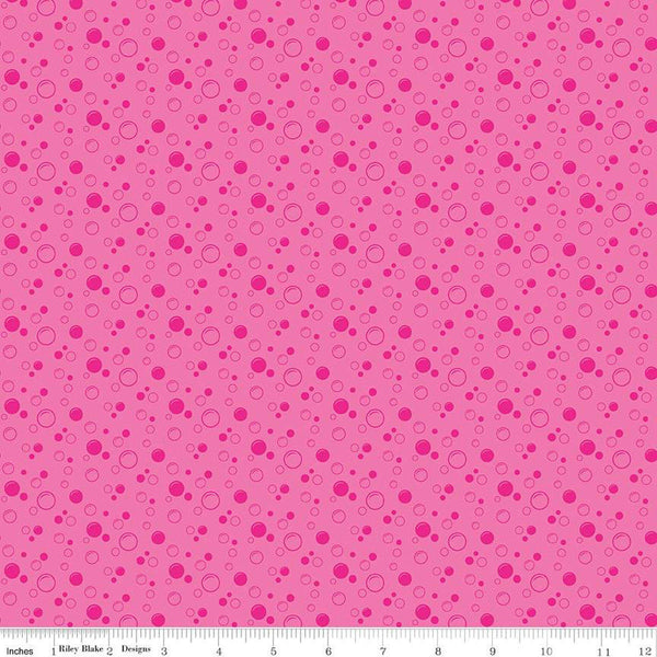 Mer-Mazing Bubbles C14194 Hot Pink by Riley Blake Designs - Tone-on-Tone Dots - Quilting Cotton Fabric