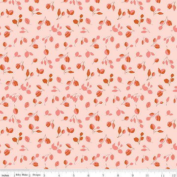 SALE Porch Swing Eucalyptus C14053 Pink - Riley Blake Designs - Leaf Leaves - Quilting Cotton Fabric