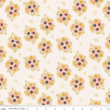 SALE Porch Swing Vignettes C14054 Cream - Riley Blake Designs - Floral Flowers - Quilting Cotton Fabric