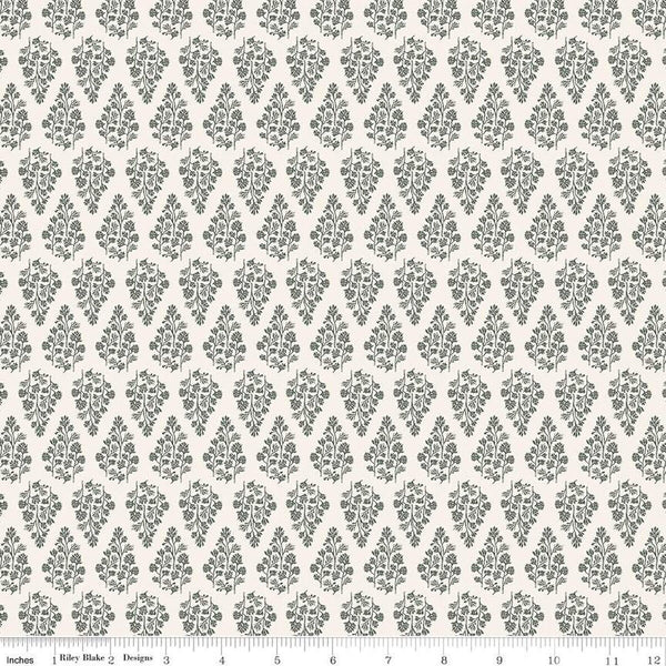 SALE Porch Swing Stems C14055 Cream by Riley Blake Designs - Leaf Leaves - Quilting Cotton Fabric