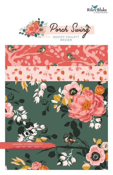 SALE Porch Swing Fat Quarter Bundle 21 pieces - Riley Blake Designs - Pre cut Precut - Floral - Quilting Cotton Fabric