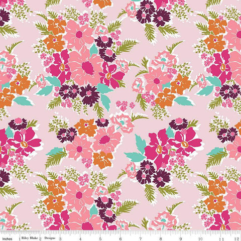 SALE Flower Farm Main C13980 Pink by Riley Blake Designs - Floral Flowers - Quilting Cotton Fabric