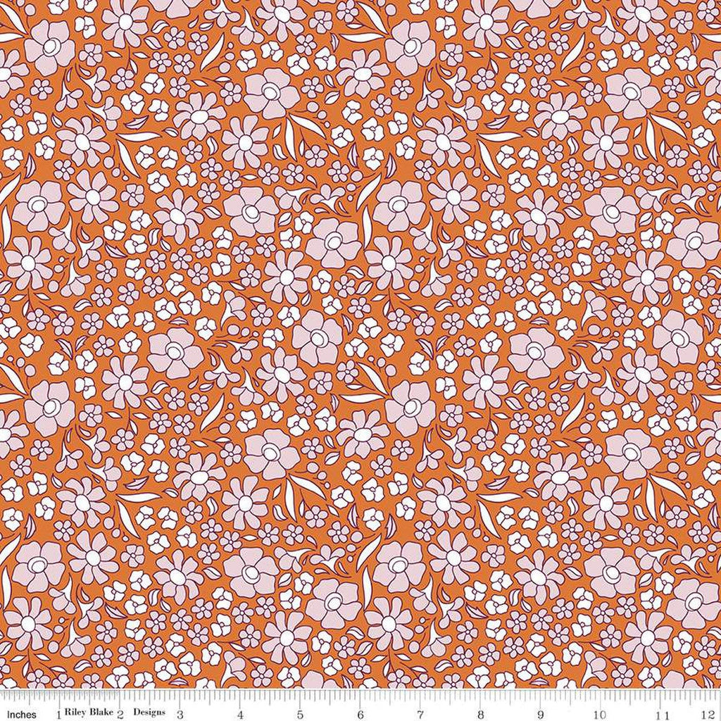 SALE Flower Farm Flower Field C13982 Orange by Riley Blake Designs - Floral Flowers - Quilting Cotton Fabric