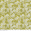 SALE Flower Farm Flower Field C13982 Lime - Riley Blake Designs - Floral White Flowers - Quilting Cotton Fabric