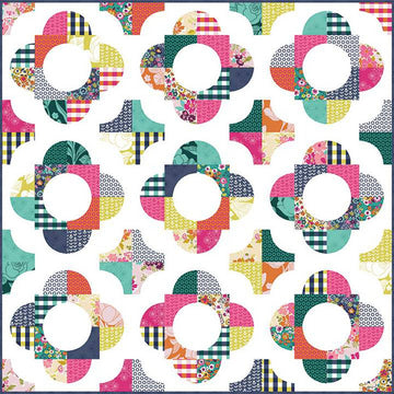 SUPER SALE! Flower Garden Quilt PaTTERN P126 - Keera Job - Riley Blake Designs - INSTRUCTIONS Only - Curved Piecing