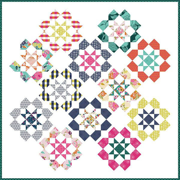 SALE Dozen Roses Quilt PATTERN P126 by Keera Job - Riley Blake Designs - INSTRUCTIONS Only - Pieced Fat Quarter Friendly