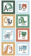 Alphabet Zoo Pillow Panel P14097 - Riley Blake Designs - Animals Letters - Quilting Cotton Fabric