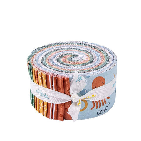 Alphabet Zoo 2.5 Inch Rolie Polie Jelly Roll 40 pieces - Riley Blake Designs - Precut Pre cut Bundle - Quilting Cotton Fabric